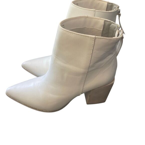 STEVE MADDEN Olga White Leather Block Heeled Boot size 7.5 M - Picture 3 of 8